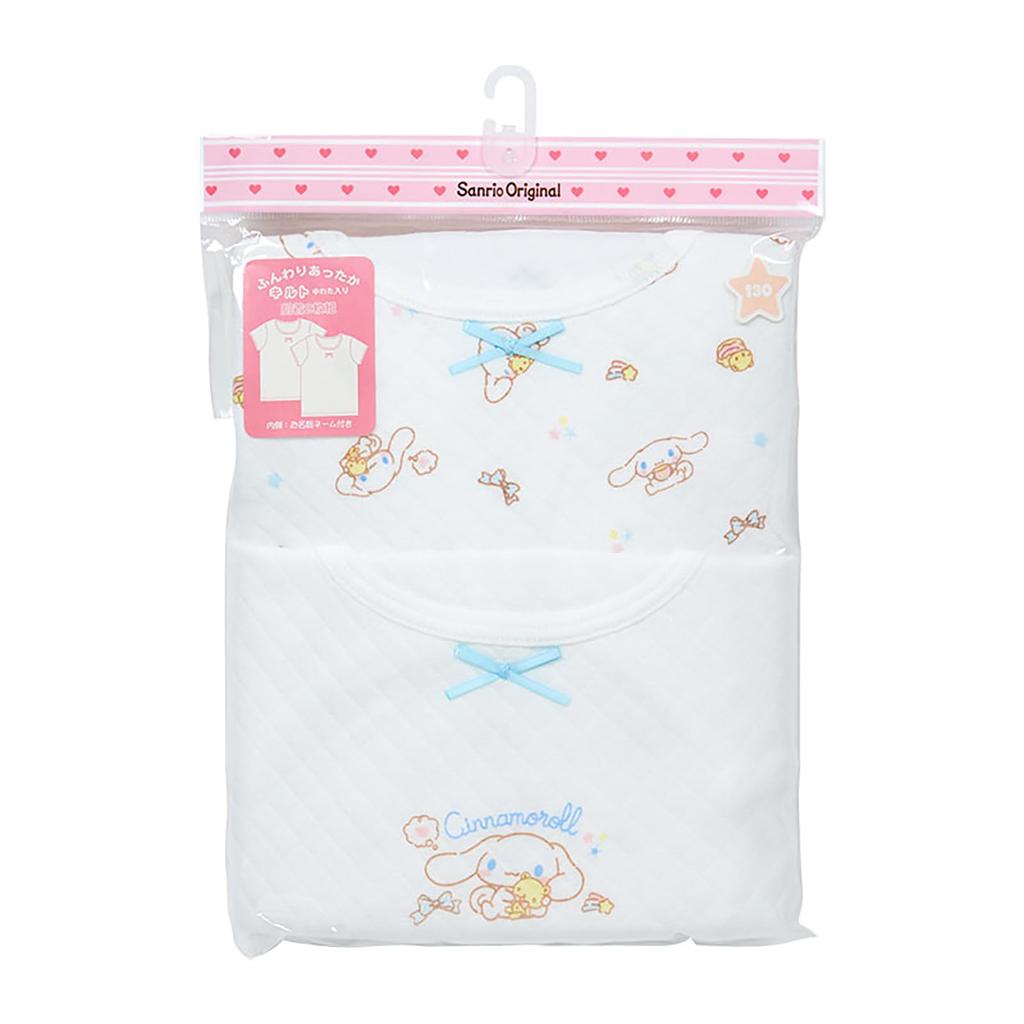 Детское стеганое белье с коротким рукавом, комплект из 2 шт., Cinnamoroll, 140 см, хлопок с именем, 2 узора для детей 227391 [Sanrio]