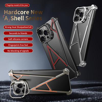 Металлический защитный чехол для iPhone 16/15/14 pro Max 16pro Type A с кронштейном для объектива, безрамочный чехол-бампер