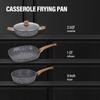 High Quality Practical Restaurant No Oil Frying Pan Granite Pattern Pan Frying Multi Electric Frying Pan With Lid