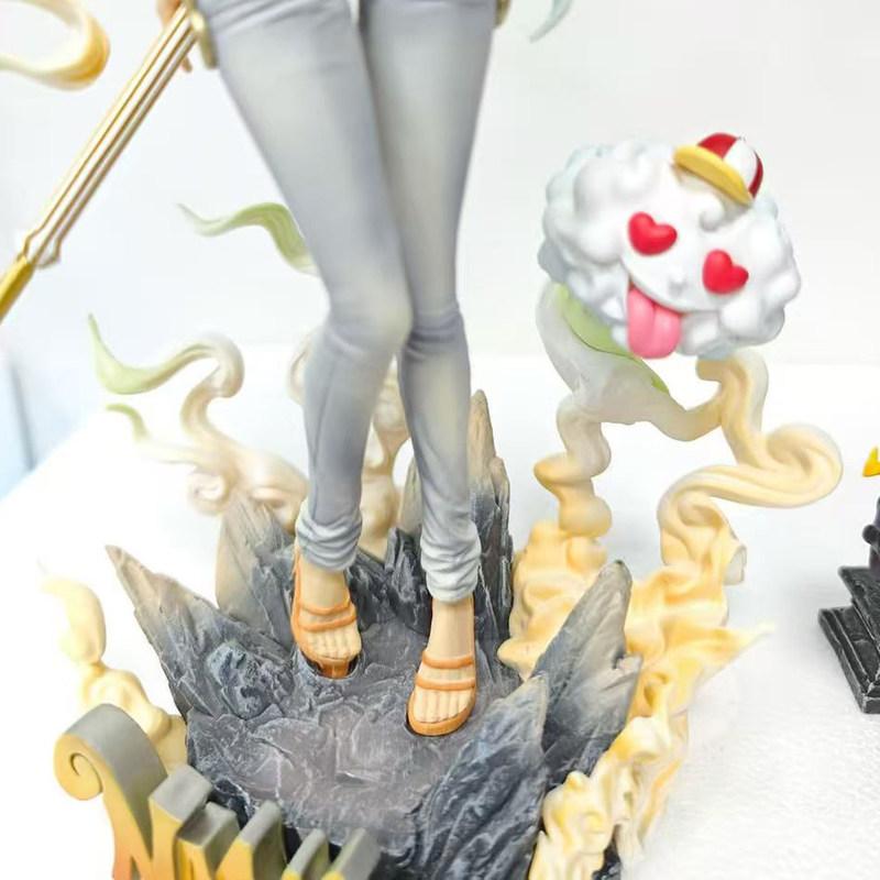31 см One Piece Форма Ника Нами Соломенная Шляпа Нами Аниме Фигурка С Облаком Зевса Коллекционная GK Статуя Модель Игрушка Настольное Украшение Подарок
