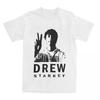 Мужские черно-белые футболки Drew Starkey, хлопковые топы, потрясающая футболка с коротким рукавом и круглым вырезом, летняя футболка