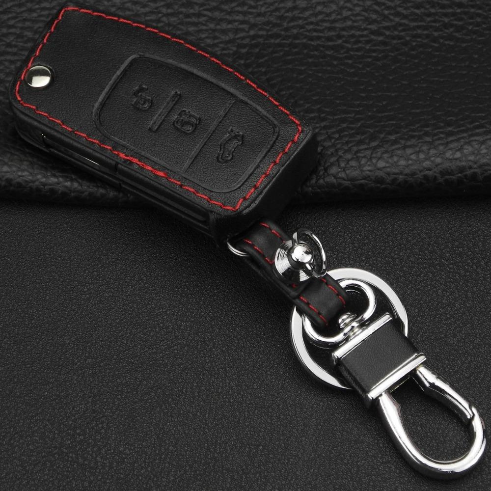 Jingyuqin кожаный чехол кожаный чехол для Ford Fiesta Focus 2 Ecosport Kuga Escape Car Flip складной чехол для дистанционного ключа 3 B