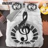 Комплект постельного белья Piano Duvet Cover Set Black Piano Keyboard Music Note Kids Постельное белье Music theme King Size 2/3 шт Мягкий двойной пододеяльник
