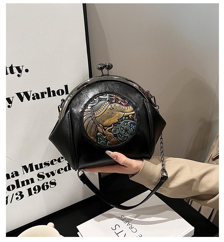 Ретро маленькая сумка-мессенджер на цепочке для женщин, сумки через плечо, модная сумка-сатчел, сумка-ракушка