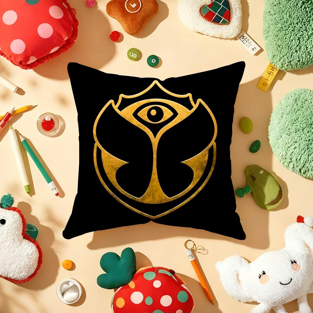Подушка с чехлом Музыкальный фестиваль TOMORROWLAND Плюшевая ткань Мягкая Двусторонняя печать Диванная Теплая Зимняя Домашняя Детский Подарок Наволочка
