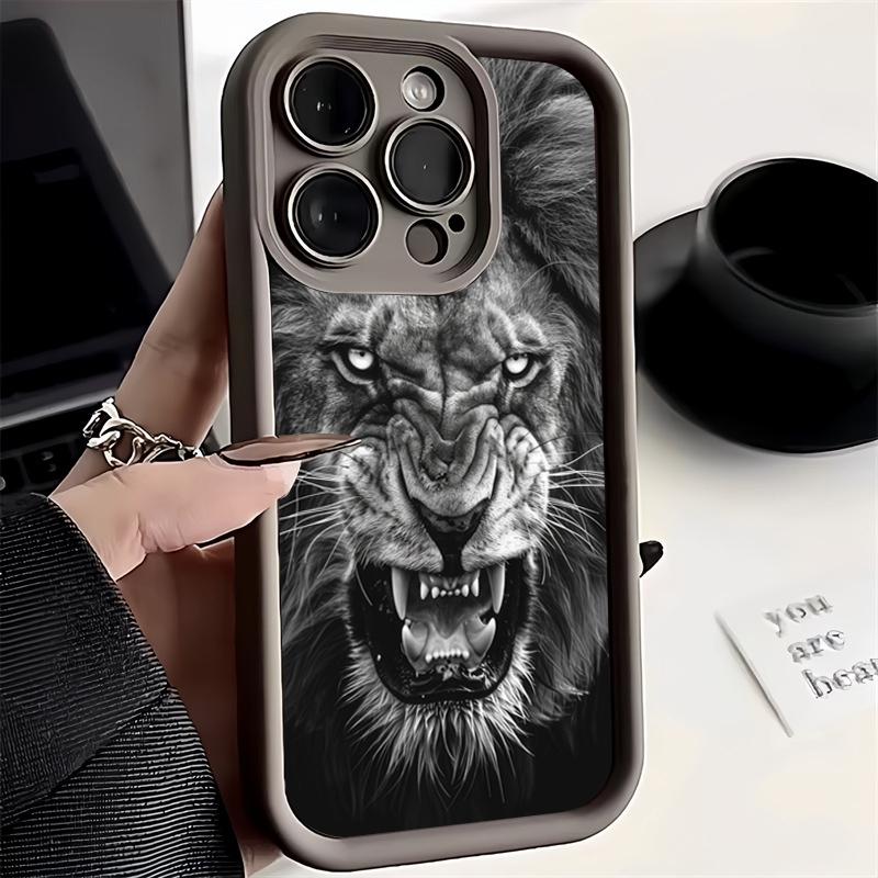 Крутой чехол для телефона из силикона с рисунком льва для iPhone 17 16 15 14 13 12 11 Pro Max 17 Air 16E XS X XR 7 8 Plus, ударопрочный, мягкий чехол