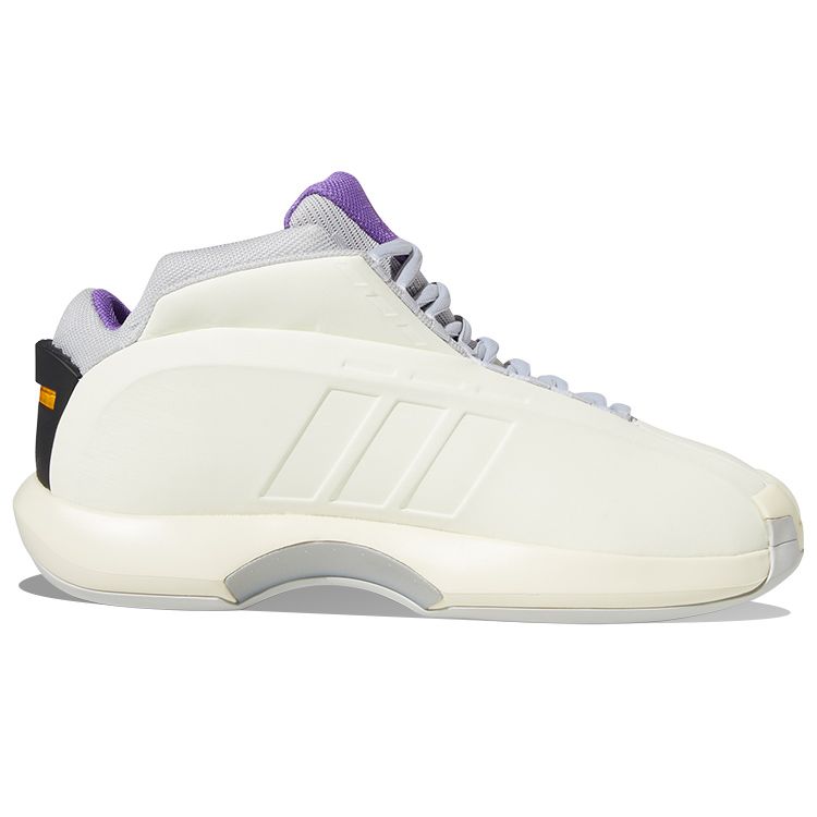 Adidas Crazy 1 Круглый носок Шнуровка Модные Нескользящие Износостойкие Легкие Полувысокие Баскетбольные Кроссовки Мужские Кроссовки Белый Фиолетовый HQ3925