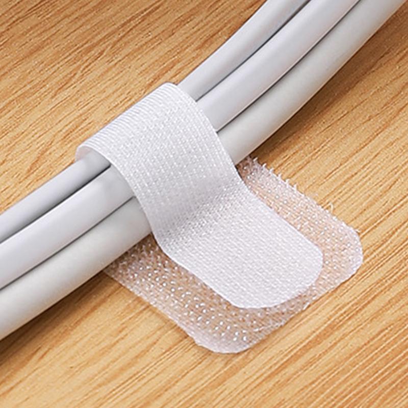 10pcs Reusable Cable Ties Fasten Wire Organizer Cord Rope Holder Self Adhesive Adjustable Cord Organizer Straps Desk Management