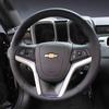 Для Camaro 5-го поколения 2014 2015 RS Ручная прошивка Нескользящий чехол на руль автомобиля Сделай сам Черная кожа Наппа Интерьер автомобиля