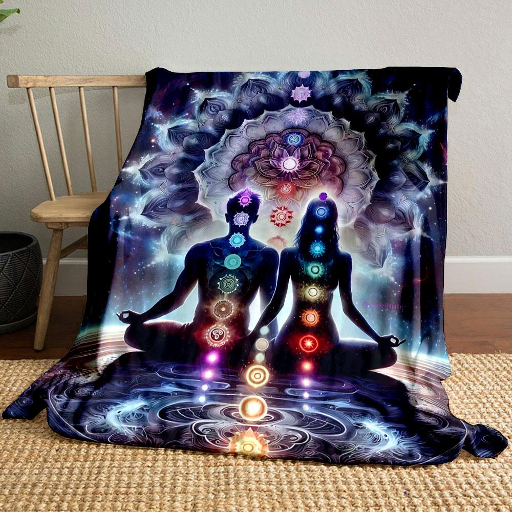 Chakra Meditation Couple Blanket bedroom Blanket for Livingroom Couch lunch break Soft throw for Friend's festival Gift
