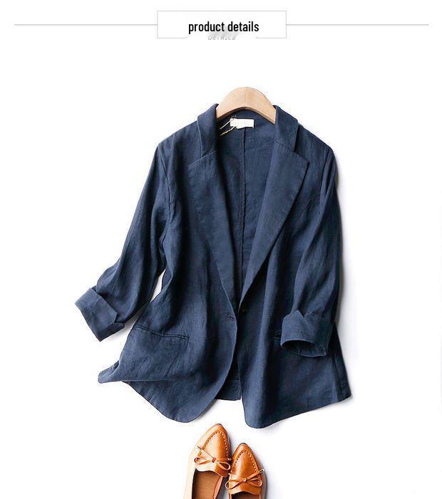 Женский приталенный блейзер на одной пуговице из хлопка и льна - трендовый итальянский стиль