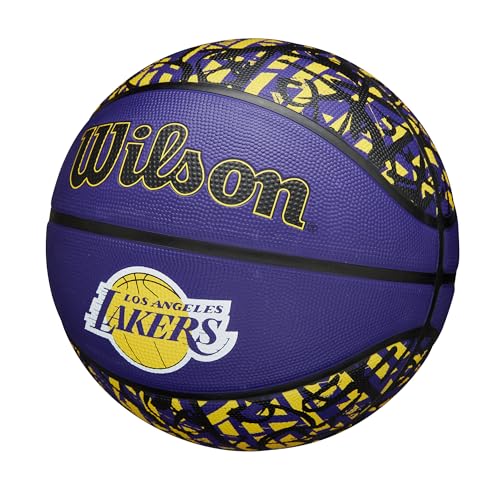 Баскетбольный мяч Wilson NBA TEAM GRAFFITILA LAKERS (WZ4024514XB7) Размер 7 для улицы / Диаметр прибл.. 24.5см