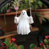 Качели Привидение Садовая Статуя Милая Полимерная Фигурка Привидения Уличное Подвесное Украшение на Дерево для Крыльца Сада Газона Двора Декор