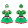 Kids Girls Christmas Holiday Outfit Santa's Elf Cosplay Costume Xmas Fancy Dress with Hat