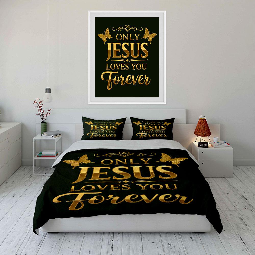 "Only Jesus Loves You Bedding" Bedding Duvet Cover Set Duvet Cover Pillowcases (1 * Duvet Cover 2 * Pillowcases, without duvet insert)