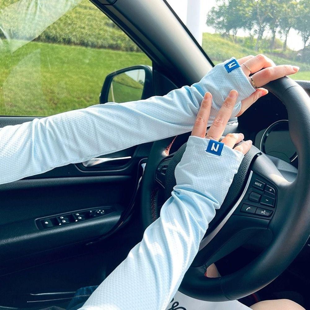 Ultraviolet Proof Ice Silk Sleeves Anti-UV Thin Long Gloves Breathable Sunscreen Sleeves Outdoor