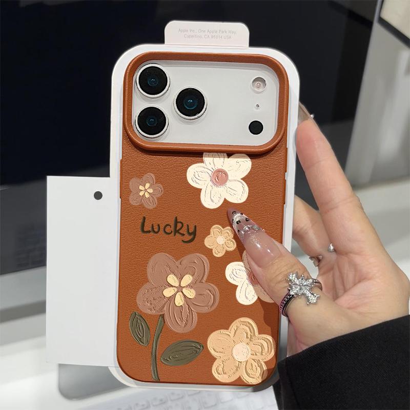 Чехол для телефона из ТПУ с текстурой кожи для iPhone 17 17e 16e 16 15 Pro Max 14 13 Pro Max 11, цветок магнолии, мягкая силиконовая задняя крышка