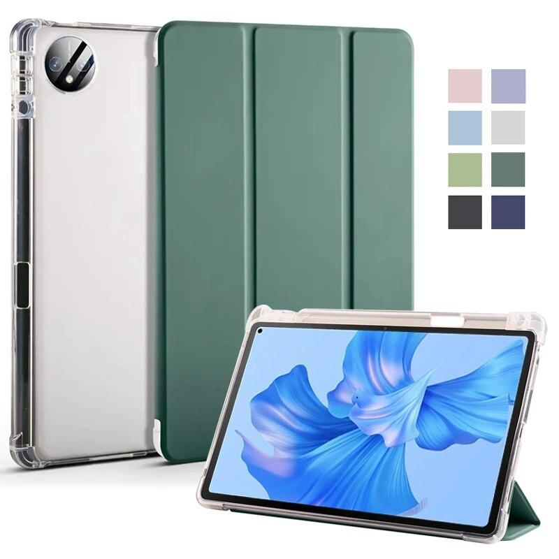 Кожаный флип-чехол для Huawei Matepad Pro 11, чехол 2023, тройной кожаный чехол с мягкой задней подставкой и подставкой для планшета Huawei Matepad Pro 11, 2022, чехол с держателем для ручек