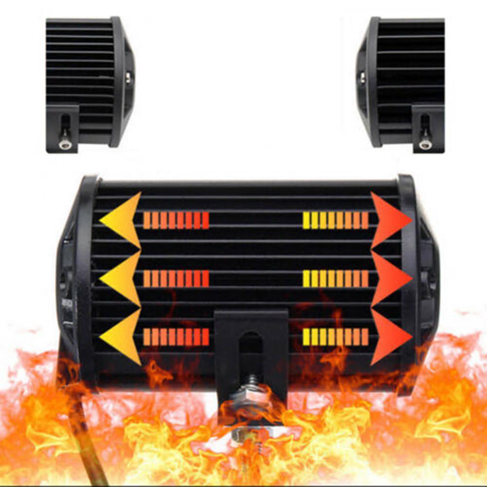 2x 5 дюймов, 72 Вт, желтые светодиодные рабочие фары, прожекторы, противотуманные фары, внедорожный грузовик, внедорожник