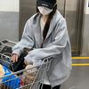 Осень Зима Однотонный Свободный Повседневный Кардиган Толстовки Женские Простой Модный Все-под-все Молния Капюшон Верх