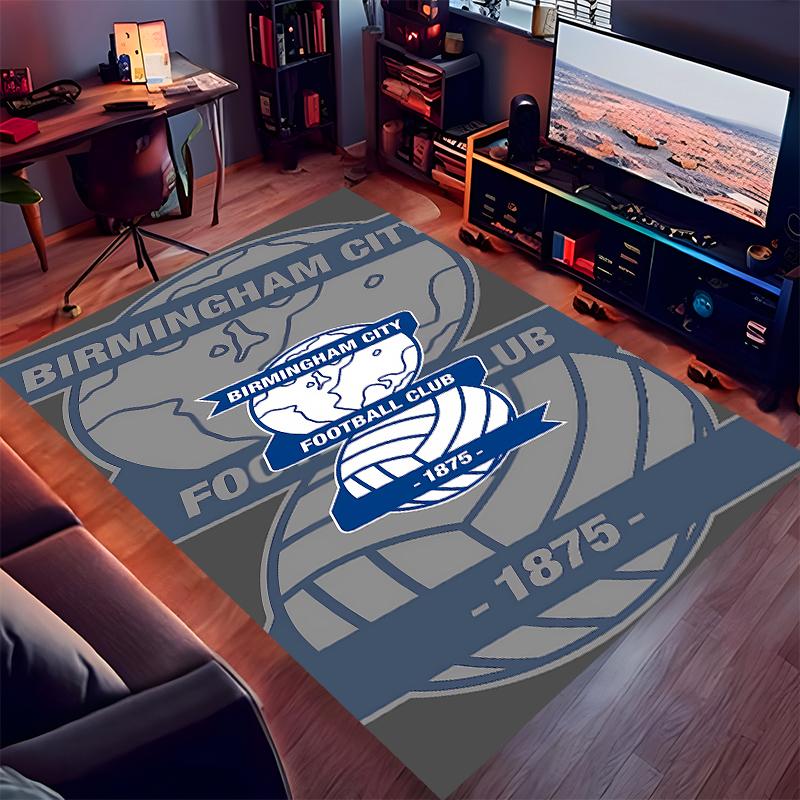 1pc BIRMINGHAM CITY LOGO Print Area Rug - Soft,Washable Non-Slip Indoor Mat for Office Chairs,Living Room,Home Office Decorative Rug