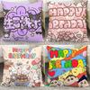 Happy Birthday Cartoon Text Series Double-sided Pillow Student Dormitory Bedside Pillow Cushion As A Gift for Friends and Besties
