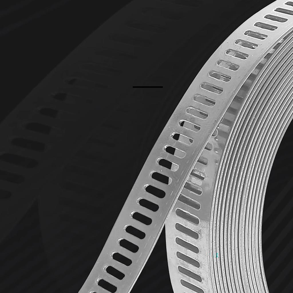 Хомут из нержавеющей стали Металлическая лента с 5 крепежами Регулируемые большие хомуты с червячным приводом для труб, воздуховодов