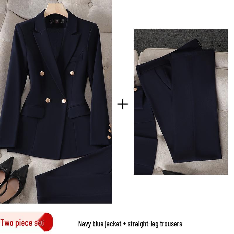 Комплект женского профессионального костюма: Элегантный весенне-осенний наряд для собеседований в колледже и униформа менеджера отеля.
