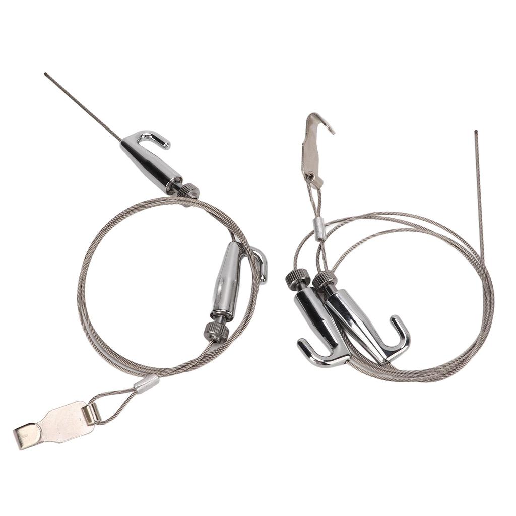 2pcs Picture Rail Hanging System Professional Adjustable Picture Hanging Wire Kit for Exhibition