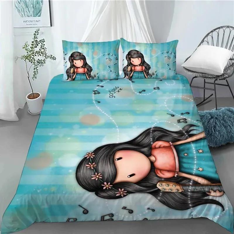 Santoro Gorjuss Anime Beautiful Girl Comfortable Duvet Cover Pillowcase Bedding Set Children Bedroom Decoration Home Textile