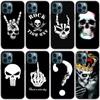 Rock And Roll Cool Skull Case For Apple iPhone 14 13 12 Mini 11 Pro Max 7 8 XR X XS 7 8 Plus SE 2020 2022 Black Soft Cover
