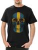Classic Sweden Skull Flag Men's T-Shirt Skull Skull Banner Flag Sweden