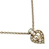 Logo Heart Necklace Plated Gold/Rhinestone Heart 6.1g Women Used