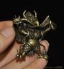 1" Tibet Bronze Pray Exorcism Redpoll Winged Garuda Bird Eagle Buddha Statue