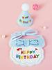 Cat Dog Birthday Bib and Party Hat Mini Doggy Cat Adjustable Bandana Scarf Pet Birthday Outfit Puppy Supplies