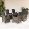 VidaXL Garden Dining Set and Cushions 7 Pcs Grey Rattan, Outdoor Dining Set, Dining Room Furniture 3276739