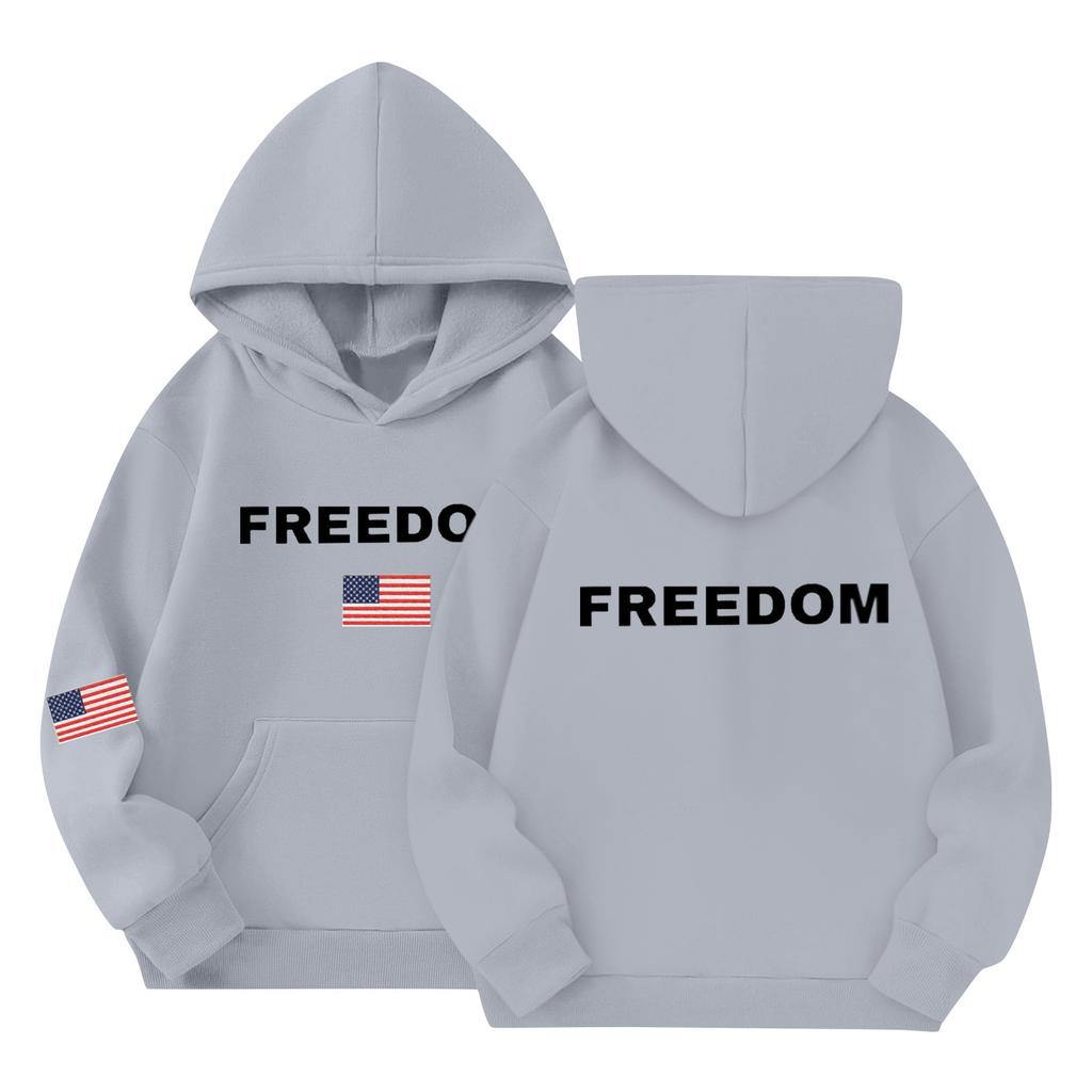 Children's Fashion Hooded Long Sleeved Printed Casual Pullover Sweatshirt Top