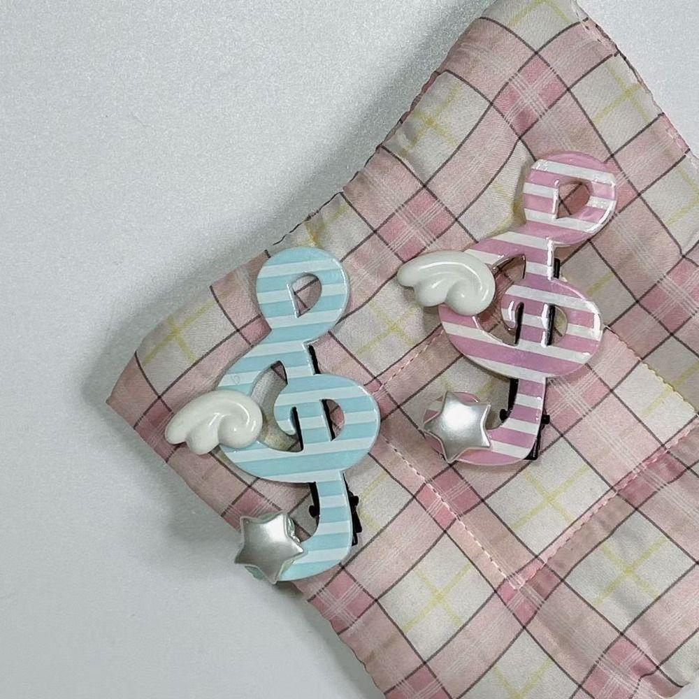 Acrylic Musical Note Hair Clip Anti Slip Star Wing Clip Fashion Student Hair Accessory Casual Wear