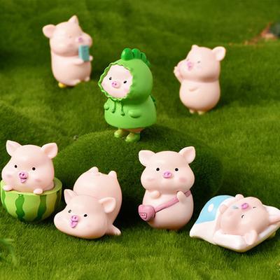 7Pcs/Set Micro Пейзаж Бонсай Украшение Орнамент Маленькое животное Орнамент ПВХ Ремесла