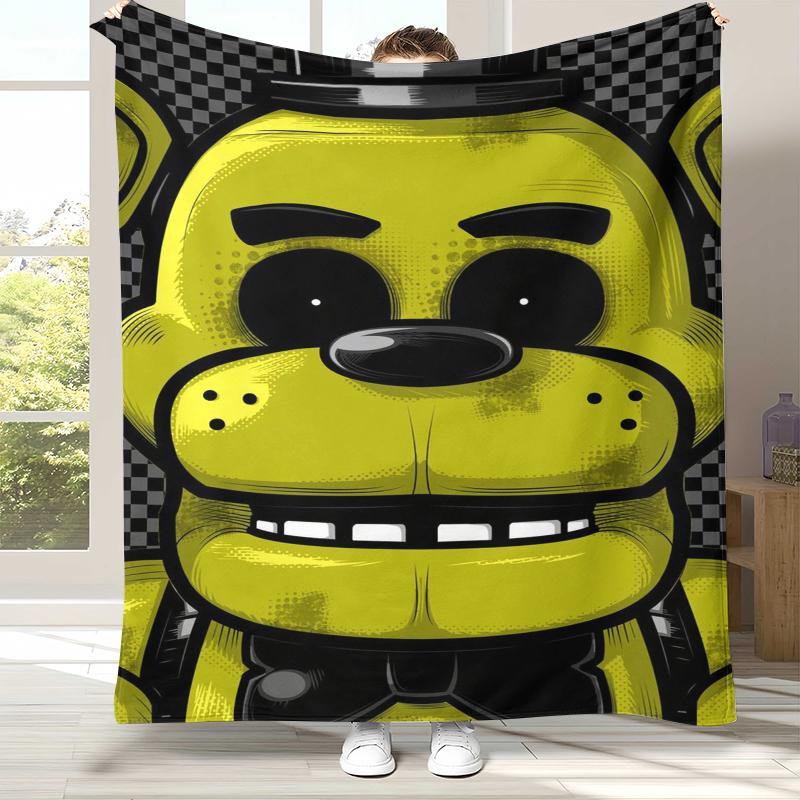 Плед Фланелевый Ужасы Фредди F-FNAF Игры, Ультра Мягкий Теплый Плюшевый Плед для Дома Спальни Кровати Дивана, Офиса, Кемпинга, Пикника