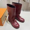 Женские кожаные сапоги с бантом на каблуках, зимняя дизайнерская новая обувь для ходьбы, женская обувь 2024 года, модные зимние сапоги, элегантное платье Mujer Botas