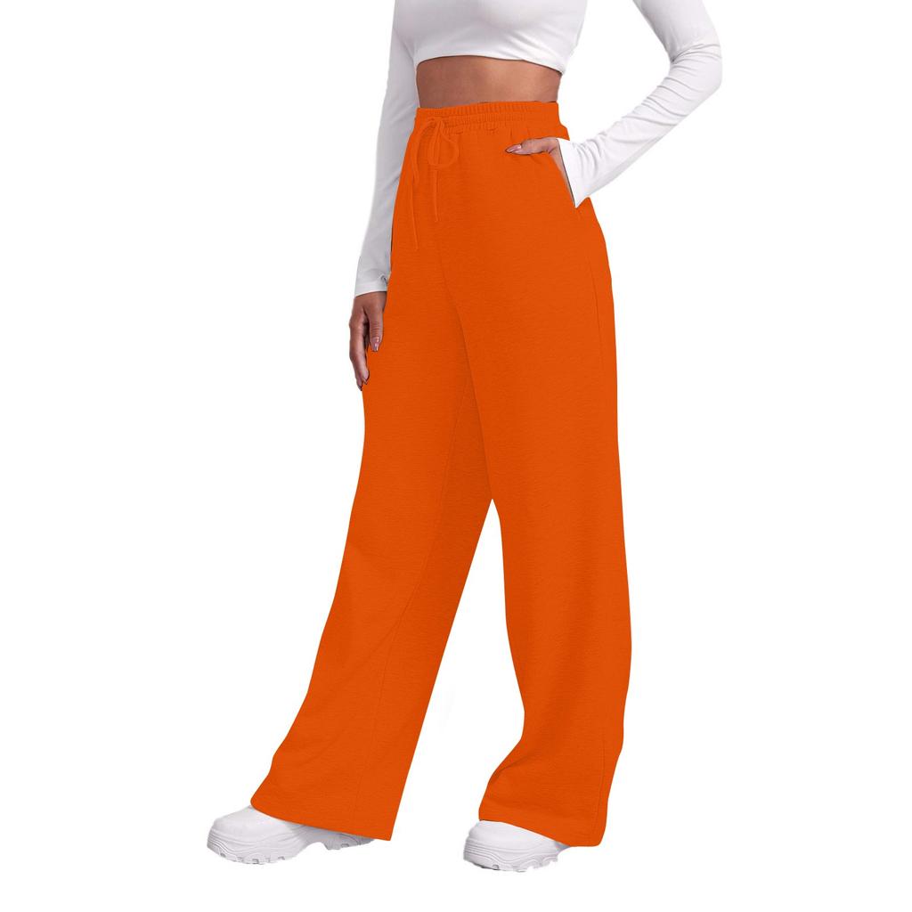 Женские зимние спортивные штаны, однотонные повседневные брюки, женские флисовые спортивные штаны, широкие прямые брюки