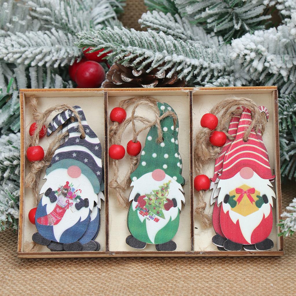 Рождественская деревянная подвеска Navidad Natal Noel Елка Безликая кукла Подвесное украшение Рождественское украшение для дома 2025 Новый год 2025