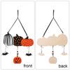 2pcs/set Colorful Halloween Wooden Pendants Witch Pumpkin Bat Ghost Wall Hanging  Halloween