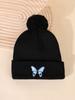 In Autumn And Winter, Butterfly-Printed Knitted Caps, Pullovers, And Hot-Selling Wool Caps For Traveling And Keeping Warm