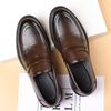 Лоферы Модные Деловые Платье Однопедальные Кожаные Туфли Мужские Полые Дышащие Корейское Издание Туфли Дуду