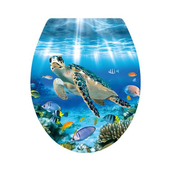 Decorative Stickers for Bathroom Sea World Toilet Lid Stickers, Waterproof Wall Sticker, Easy Creative Home Decor Peel & Stick Decal Restroom
