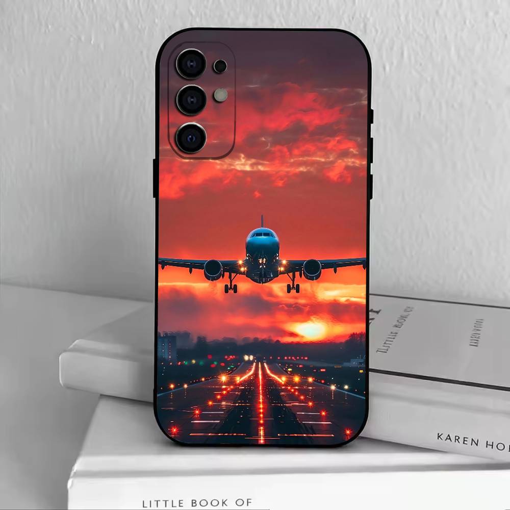 A-Самолет Самолет Чехол для телефона для Samsung S25,S24,S21,S22,S23,S30,Ultra,S20,Plus,Fe,Мягкий Силиконовый Черный Чехол