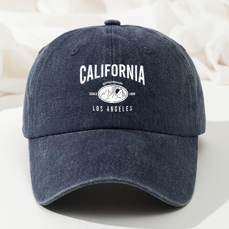 Baseball Hat Outdoor Casual Running Cap Retro Washed Casual Curved Brim Letter Print Baseball Cap