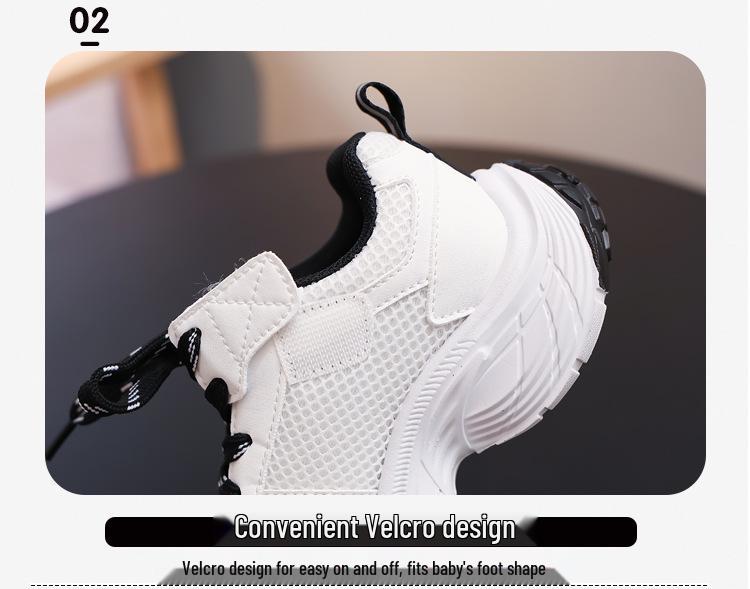 Детские кроссовки с крупной сеткой - Стиль Весна/Осень 2026, Универсальные и модные повседневные туфли для мальчиков и девочек младшего школьного возраста